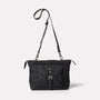 Francesca Waxed Cotton Crossbody Bag in Black-CROSS BODY-Ally Capellino-Ally Capellino