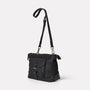 Francesca Waxed Cotton Crossbody Bag in Black-CROSS BODY-Ally Capellino-Ally Capellino
