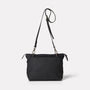 Francesca Waxed Cotton Crossbody Bag in Black-CROSS BODY-Ally Capellino-Ally Capellino