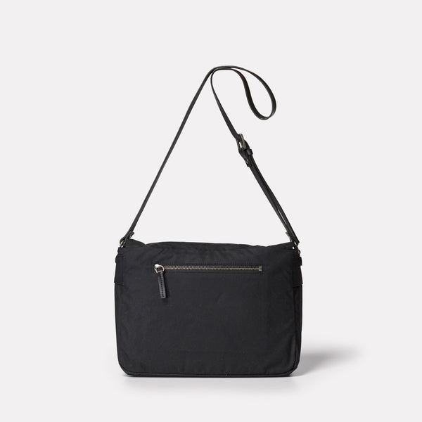 Jeremy Small Waxed Cotton Satchel in Black Ally Capellino