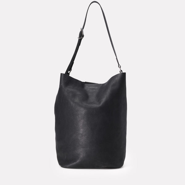 Lloyd Calvert Leather Bucket Bag in Black