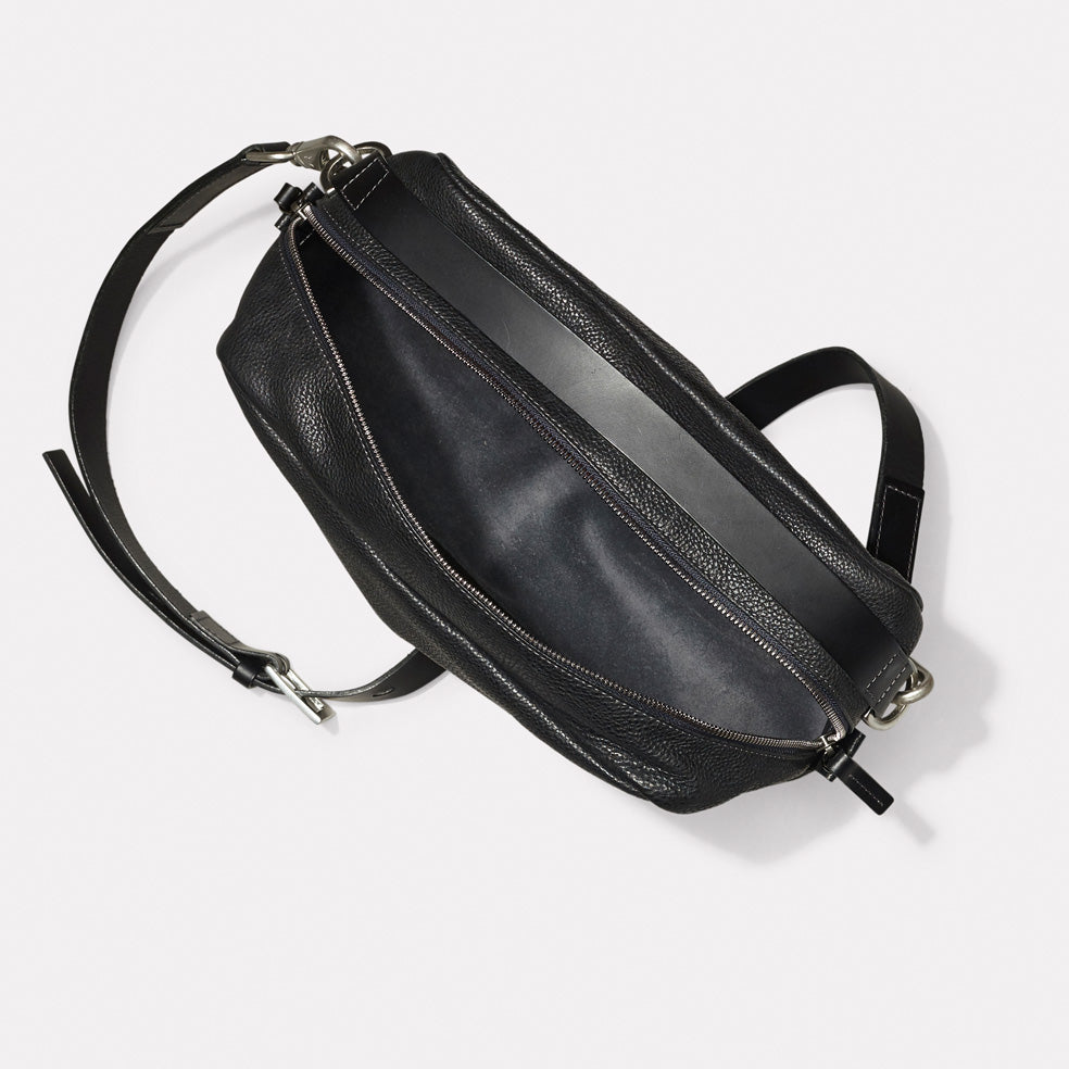 Leila Large Calvert Leather Crossbody Bag in Black Ally Capellino