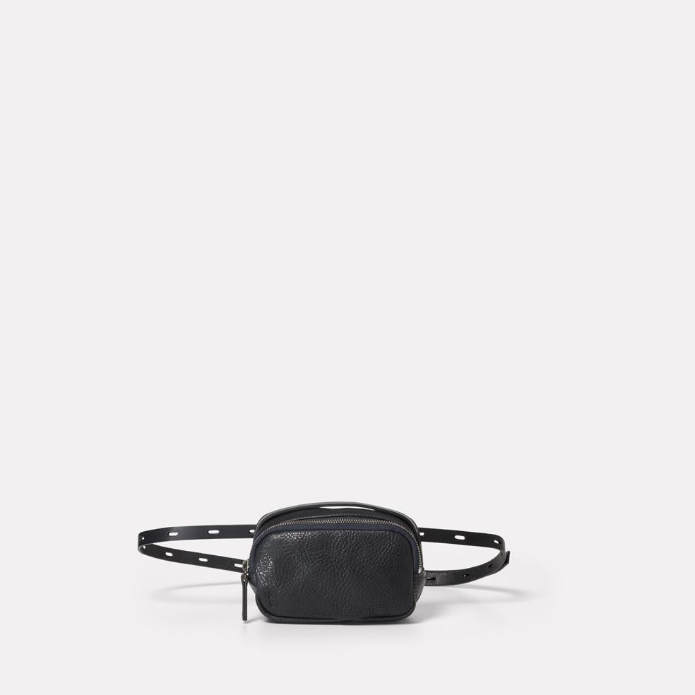 Leila Tiny Calvert Leather Crossbody Bag in Black