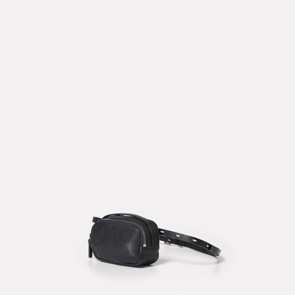 Leila Tiny Calvert Leather Crossbody Bag in Black