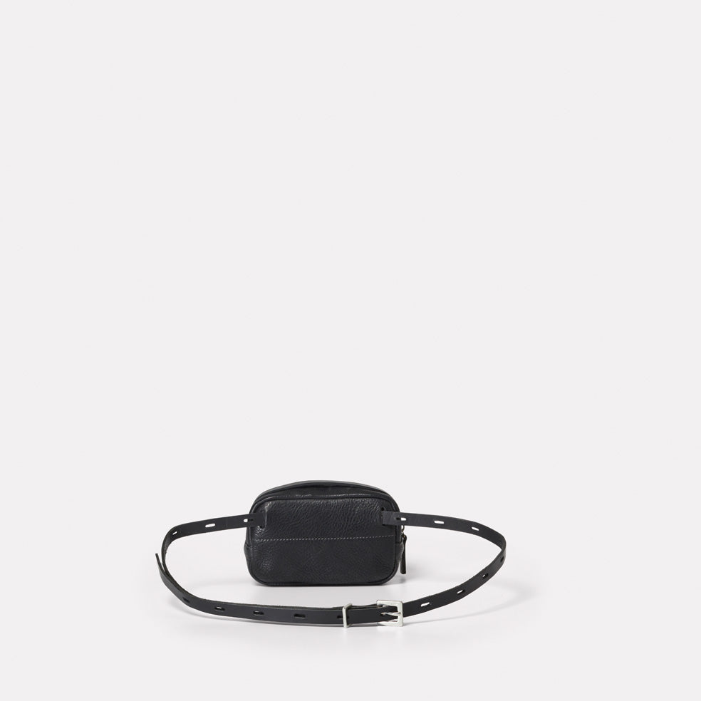 Leila Tiny Calvert Leather Crossbody Bag in Black