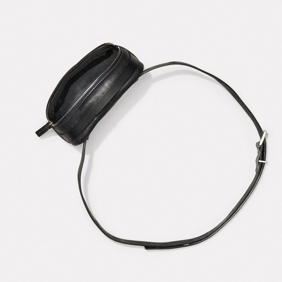 Leila Tiny Calvert Leather Crossbody Bag in Black