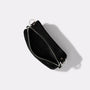 Mini Ginger Vegetable Tanned Leather Zip-Up Mini Crossbody Bag With Adjustable Leather Strap in Black for Women