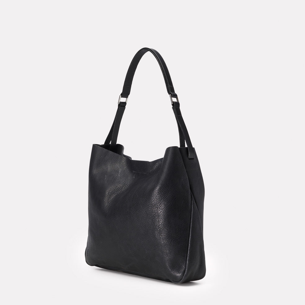 Cleve Calvert Leather Shoulder Bag in Black