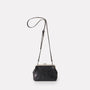 Dusty Vegetable Tanned Leather Mini Shoulder for Crossbody Frame Bag in Black for Women 