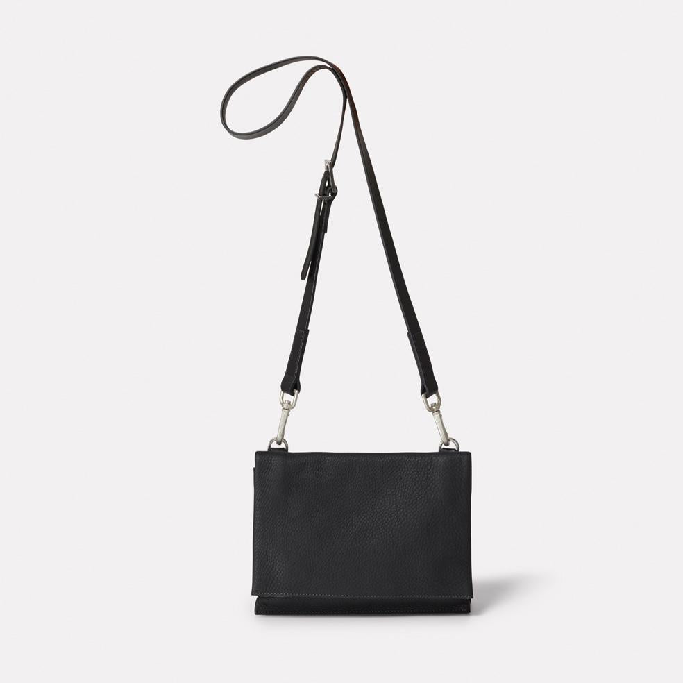 Irenie Small Rochelle Leather Crossbody Bag in Black