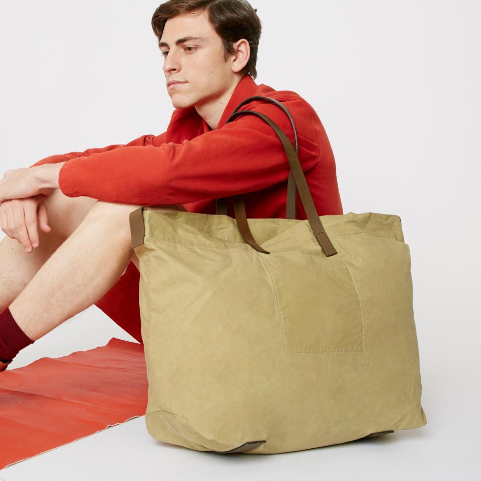 Men's waxed on sale canvas tote bag
