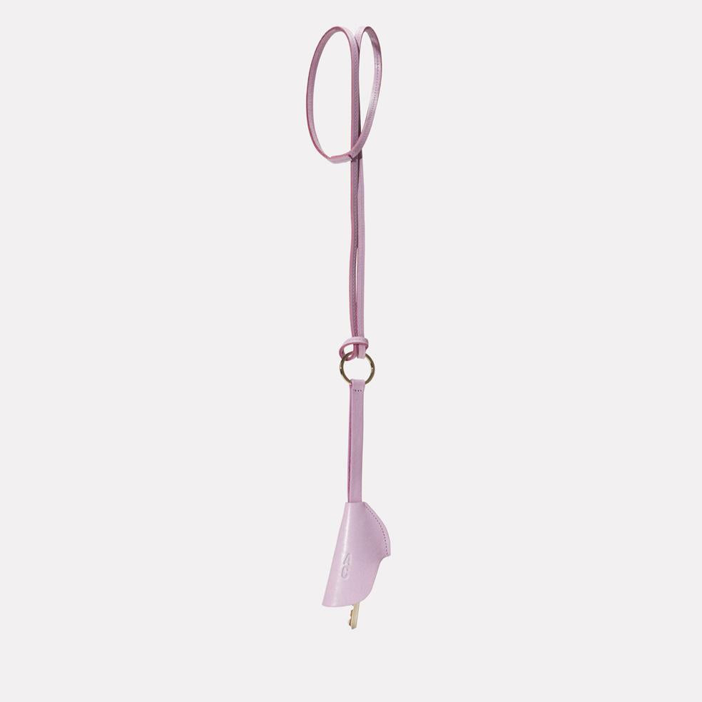 Kamal Stitched Leather Key Lanyard in Lilac