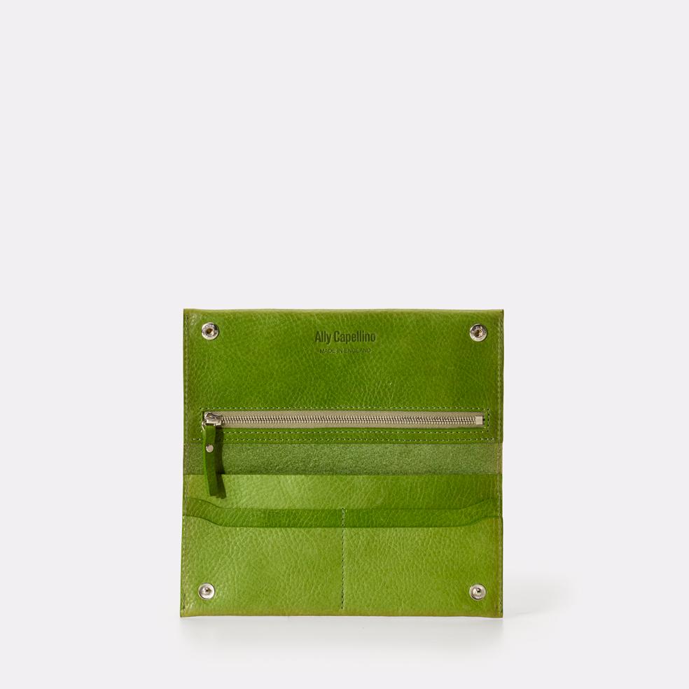 Evie Long Leather Wallet in Green