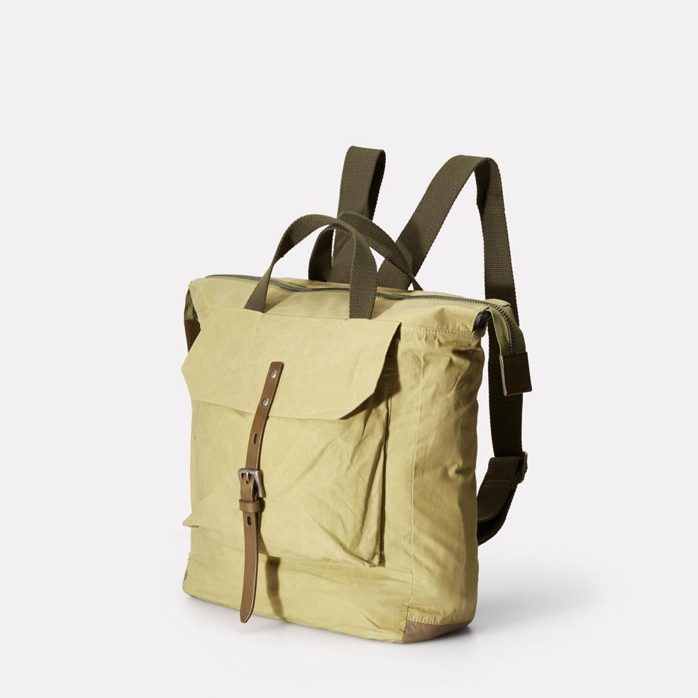 Frances Waxed Cotton Rucksack in Gooseberry