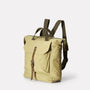 Frances Small Waxed Cotton Zip Up Backpack With Webbing Top Handle in Pale Green For Women and Men