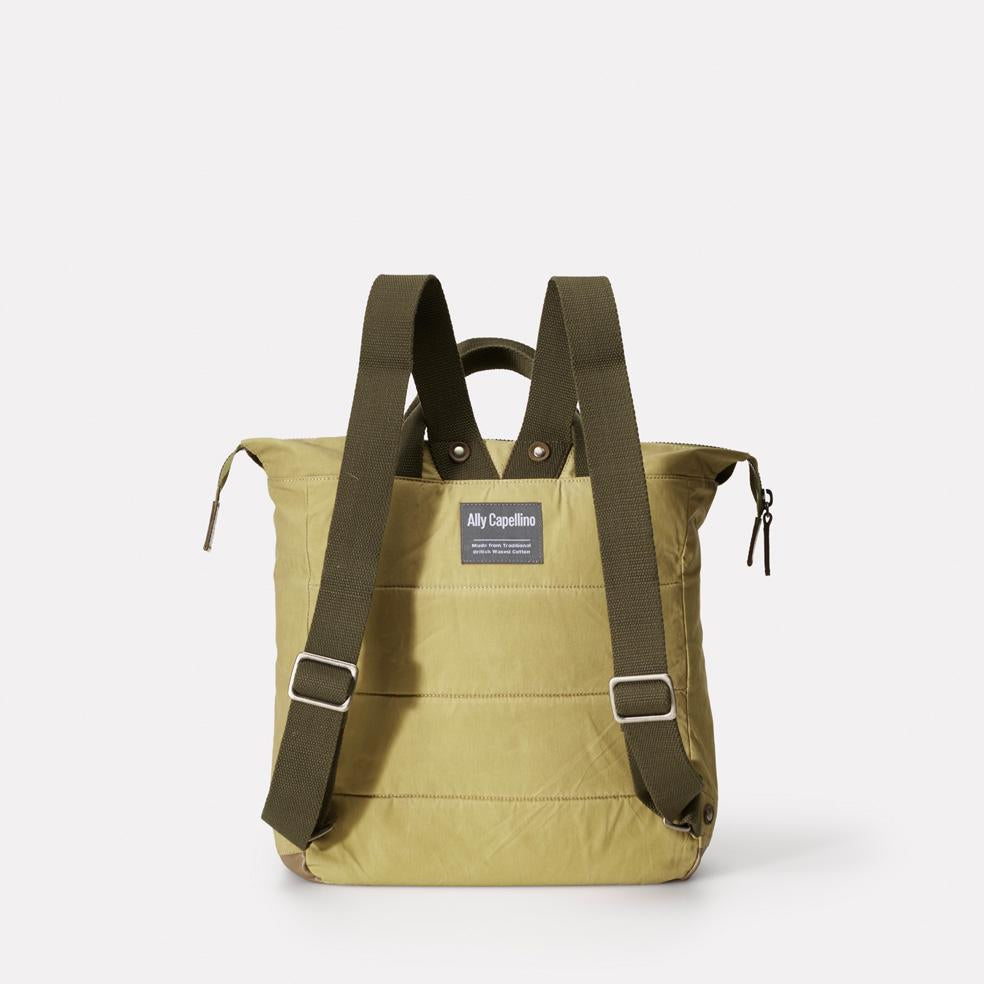 Frances Waxed Cotton Rucksack in Gooseberry