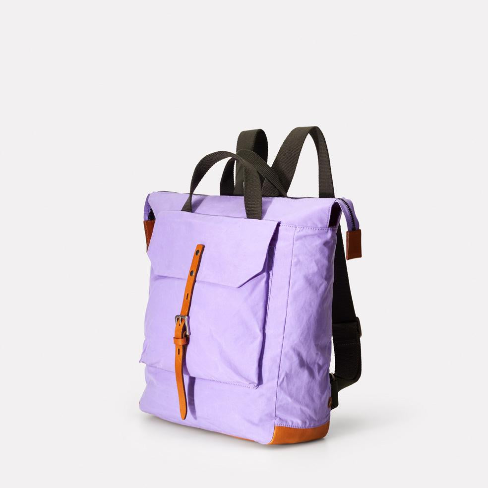 Frances Waxed Cotton Utility Rucksack in Lilac
