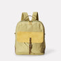 iAn Waxed Cotton & Leather Rucksack in Gooseberry