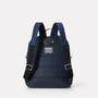 iAn Waxed Cotton & Leather Rucksack in Navy & Grey