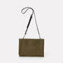 Valerie Pebble Grain Leather Crossbody Fold Bag in Olive Green For Women