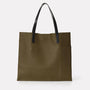 Verity Pebble Grain Leather Large Tote in Olive Green For Women