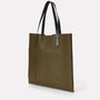 Verity Pebble Grain Leather Large Tote in Olive Green For Women