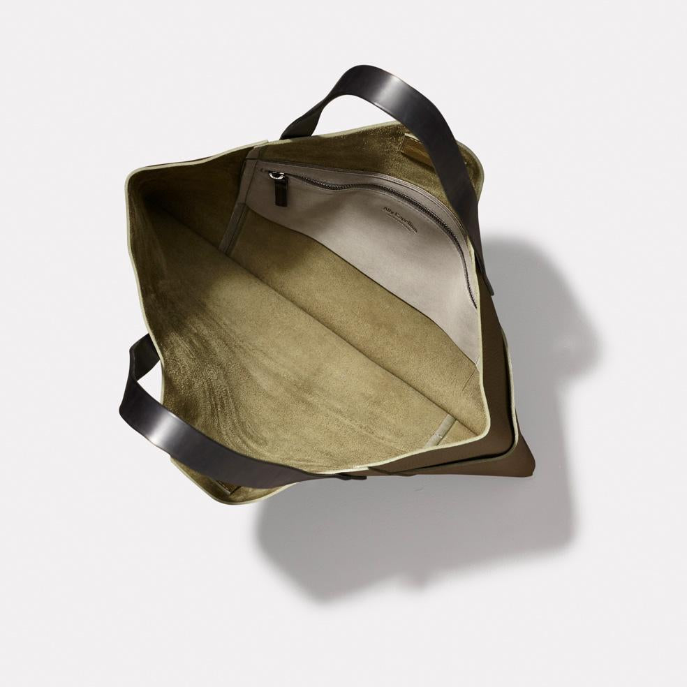 SS18 Verity Leather Tote in Olive Tote Bags Ally Capellino