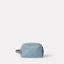 Simon Waxed Cotton Washbag in Blue