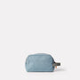 Simon Waxed Cotton Washbag in Blue