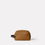 Simon Waxed Cotton Washbag in Breen Front