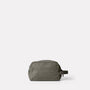 Simon Waxed Cotton Washbag in Army Green Back