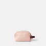 Simon Waxed Cotton Washbag in Light Pink Back