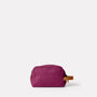 Simon Waxed Cotton Washbag in Plum Back