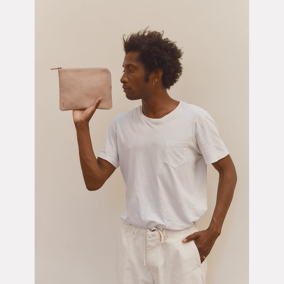 Hocker Large Leather Purse in Putty