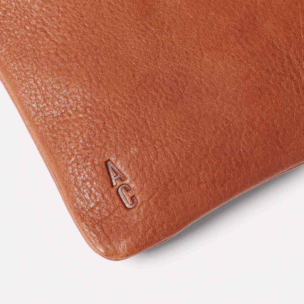 Hocker Tab Large Calvert Leather Purse in Redwood
