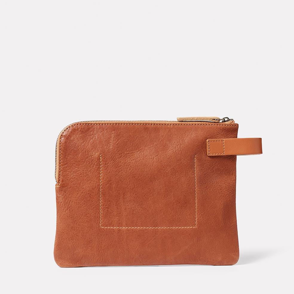 Hocker Tab Large Calvert Leather Purse in Redwood