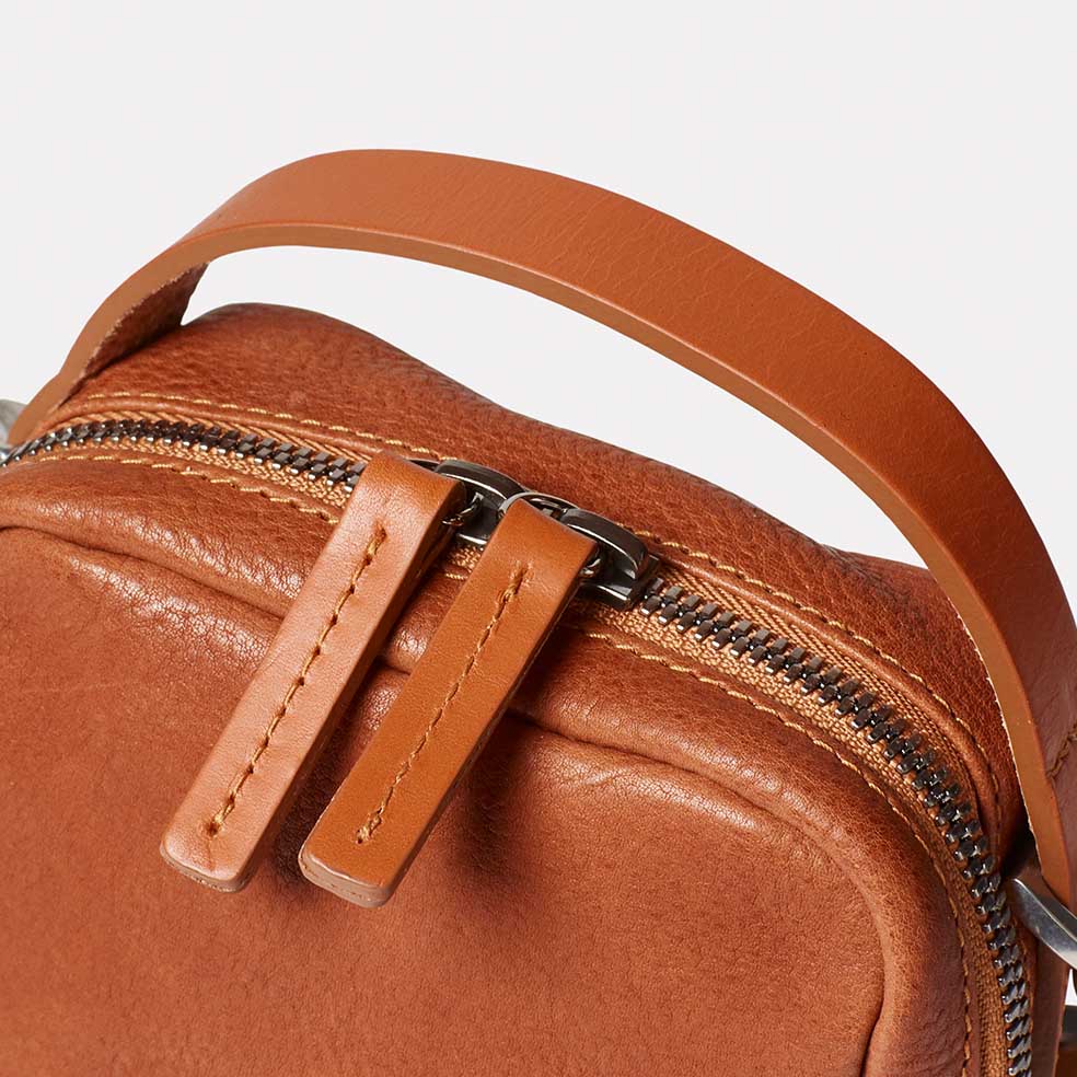 Hurley Calvert Leather Crossbody Bag in Redwood