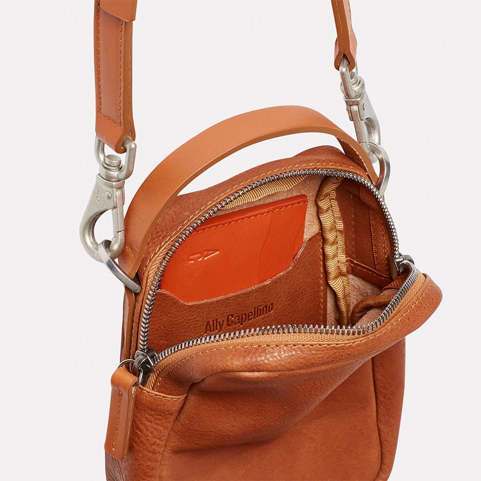 Hurley Calvert Leather Crossbody Bag in Redwood