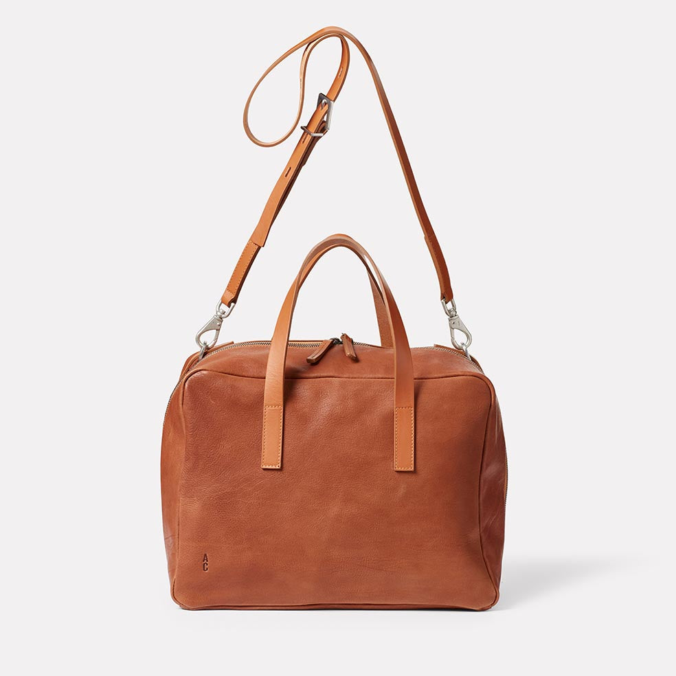 Jago Bowler Calvert Leather Bag in Redwood
