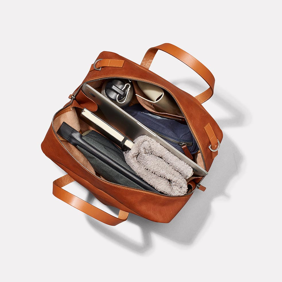 Jago Bowler Calvert Leather Bag in Redwood