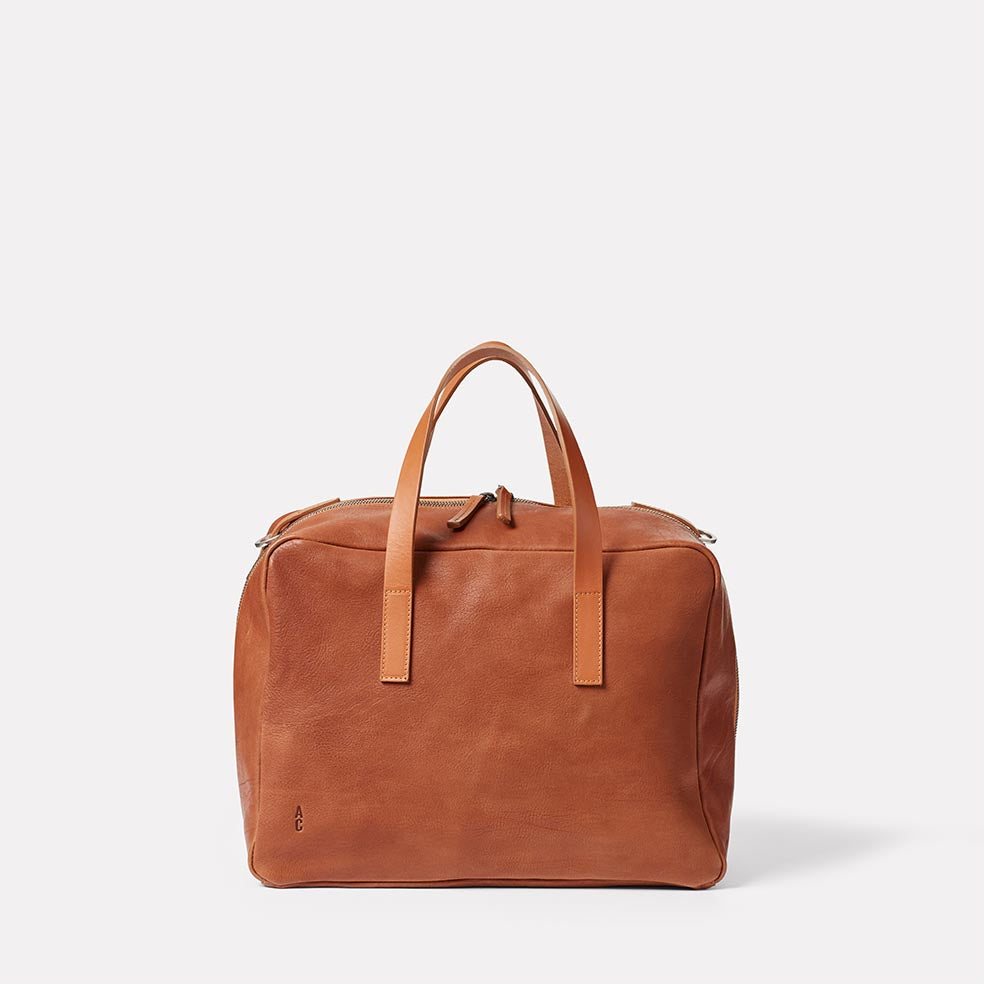 Jago Bowler Calvert Leather Bag in Redwood