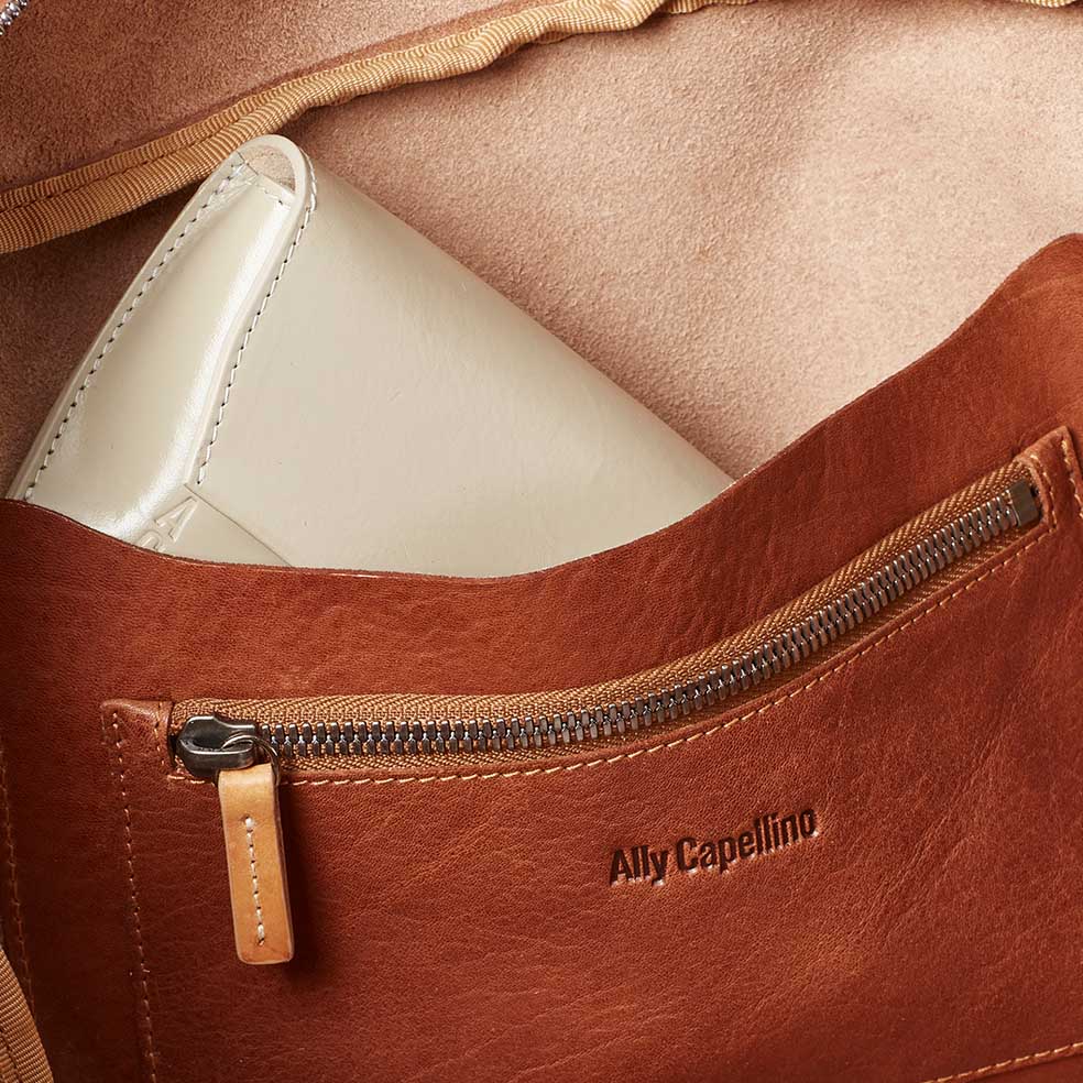 Jago Bowler Calvert Leather Bag in Redwood