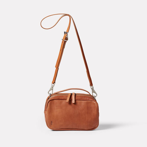 Ally Capellino Leila Medium Calvert Leather Crossbody Bag Redwood