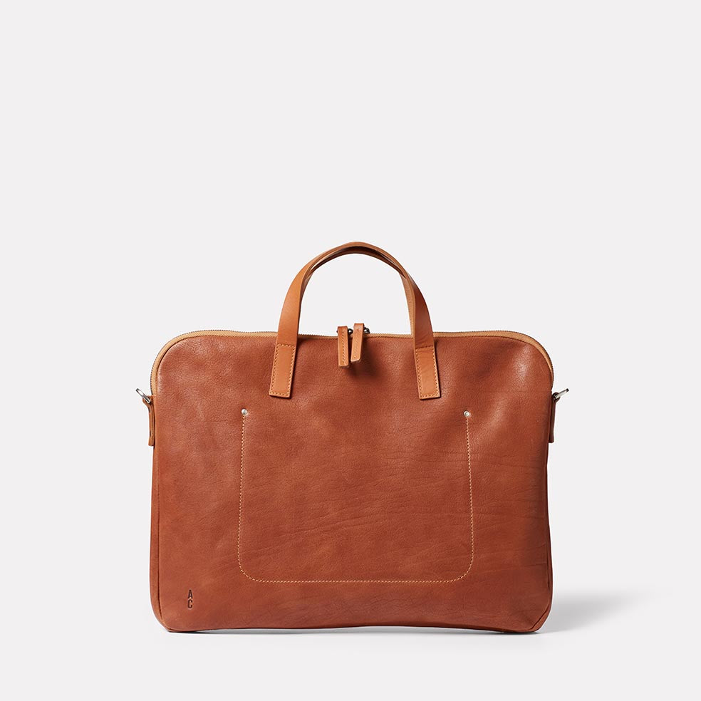 Marcus Calvert Leather Folio Bag in Redwood