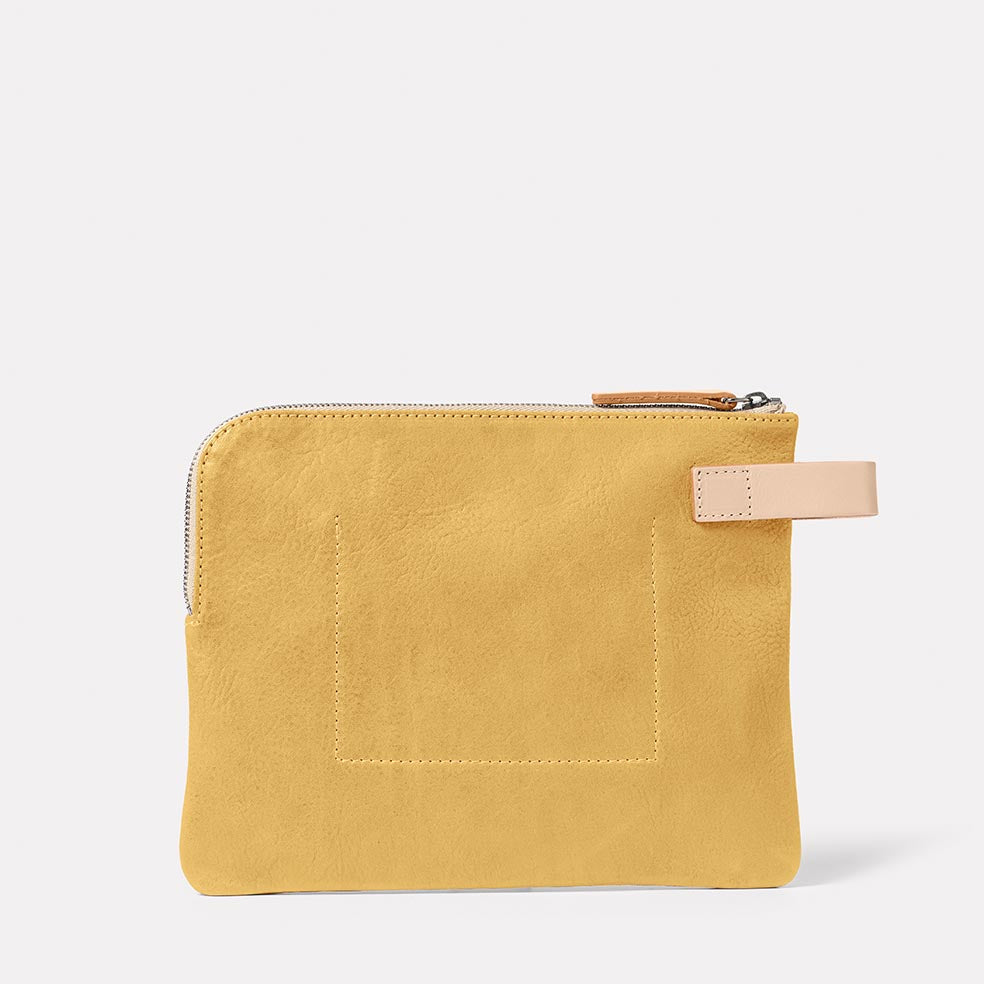 Hocker Tab Large Calvert Leather Purse in Yellow
