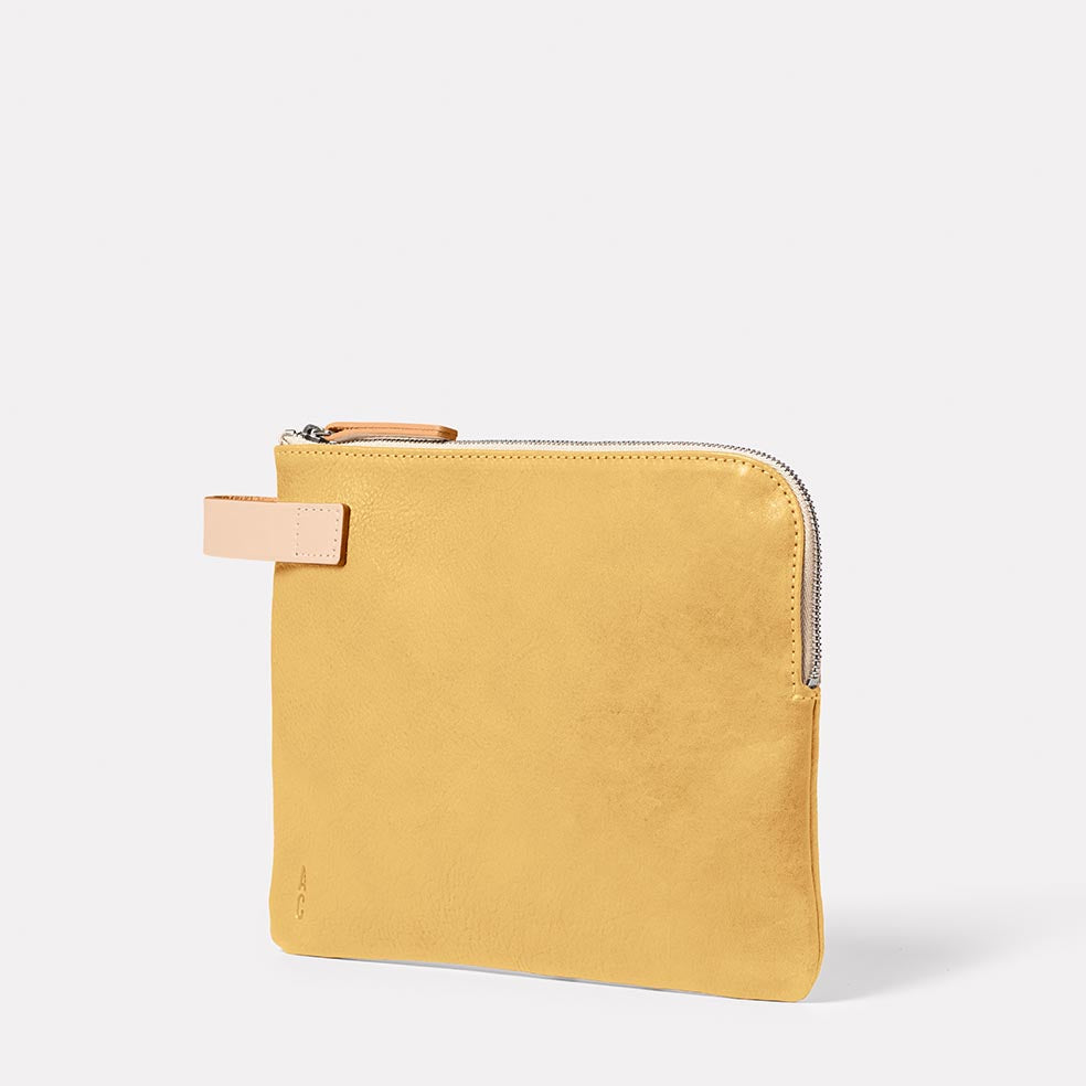 Hocker Tab Large Calvert Leather Purse in Yellow