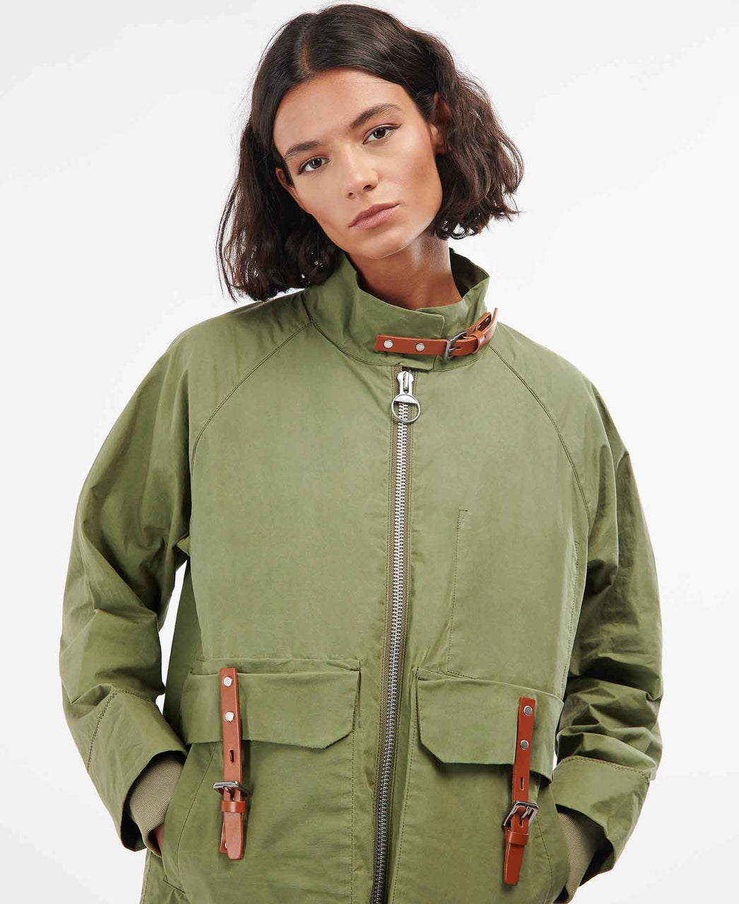 Ally Capellino x Barbour Lassie Waxed Cotton Jacket in Army Green