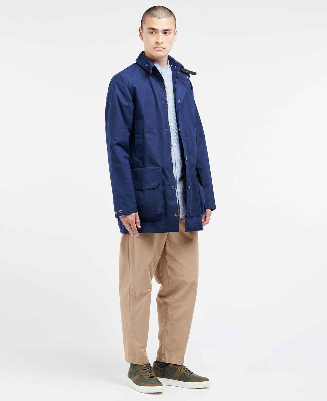 Ally Capellino x Barbour Back Casual Waxed Cotton Jacket in Navy