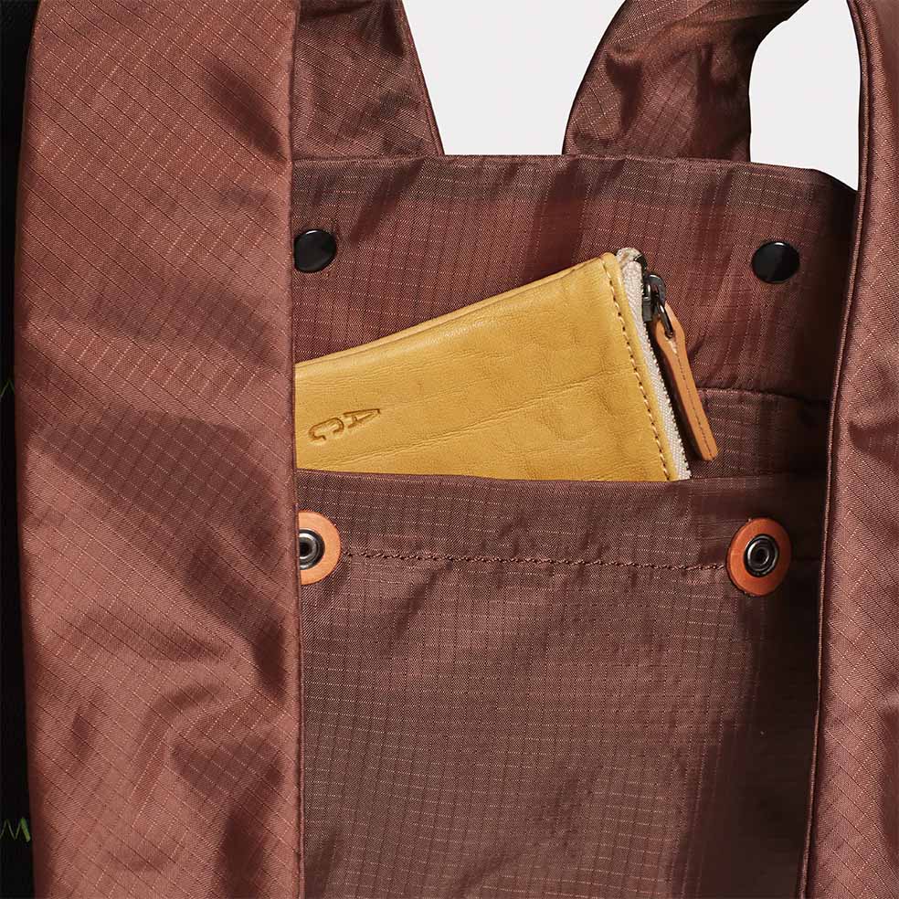 Hank Packable Zip Top Tote/Backpack in Brown