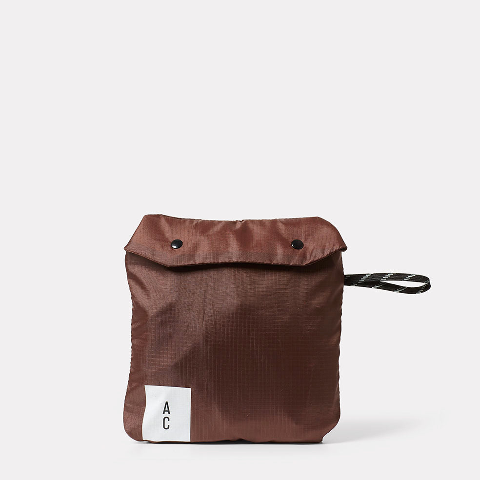 Hank Packable Zip Top Tote/Backpack in Brown